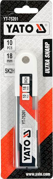 OSTRZA ŁAMANE DO NOŻYKA 18MM 10 SZT. ULTRA SHARP SK2H YT-75261 YATO