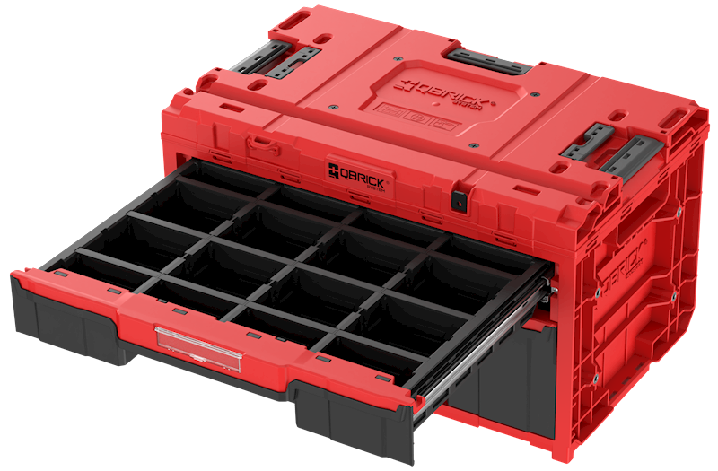 SKRZYNKA NARZĘDZIOWA Z 2 SZUFLADAMI QBRICK SYSTEM ONE DRAWER 2 PLUS TOOLBOX 2.0 RED ULTRA HD CUSTOM