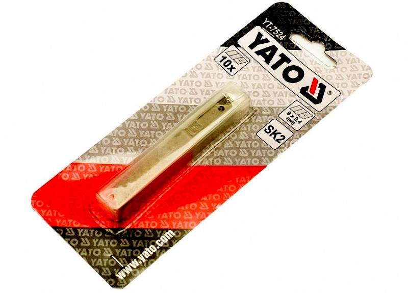 OSTRZA ŁAMANE DO NOŻYKA 9MM 10SZT. YT-7524 YATO