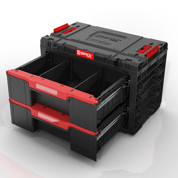 MODUŁOWA SKRZYNIA NARZĘDZIOWA Z 2 SZUFLADAMI QBRICK SYSTEM PRIME DRAWER 2 TOOLBOX BASIC