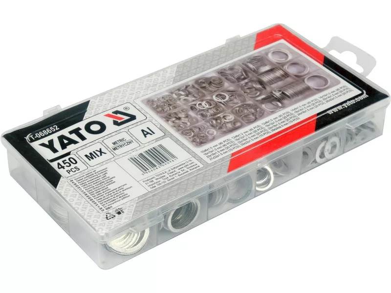 ZESTAW 450SZT. PODKŁADEK ALUMINIOWYCH MIX YT-068652 YATO