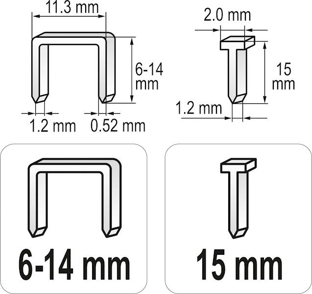 ZSZYWACZ TAPICERSKI TAKER 2-FUNKCYJNY 6-14mm YT-70021 YATO