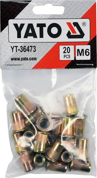 NITONAKRĘTKI STALOWE M6, 20szt. YT-36473 YATO