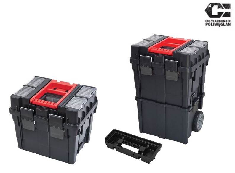 WÓZEK, SKRZYNKA NARZĘDZIOWA MODUŁOWA NA KÓŁKACH 2-CZĘŚCIOWA WHEELBOX HD COMPACT LOGIC PATROL GROUP