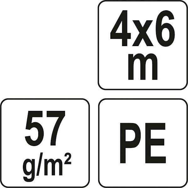 PLANDEKA 4X6M 57g/m2 ZIELONA 85134 FLO