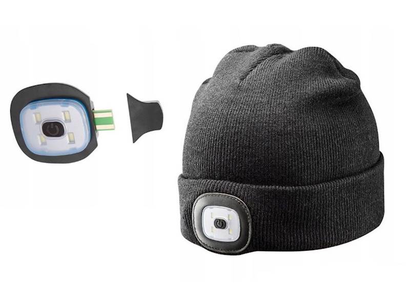 CZAPKA Z LAMPKĄ LATARKĄ LED ŁADOWANĄ USB 81-621 NEO TOOLS