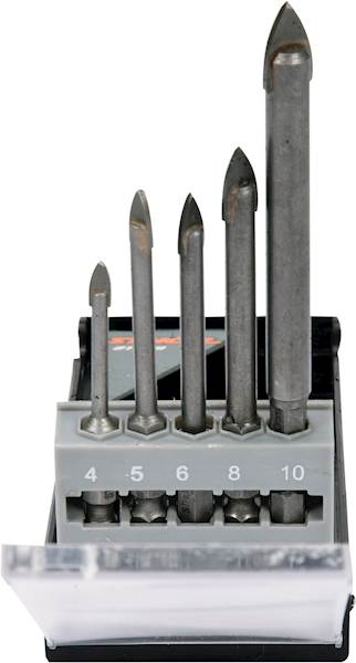 ZESTAW WIERTEŁ DO SZKŁA I CERAMIKI 5SZT. 4-10MM HEX 21709 STHOR