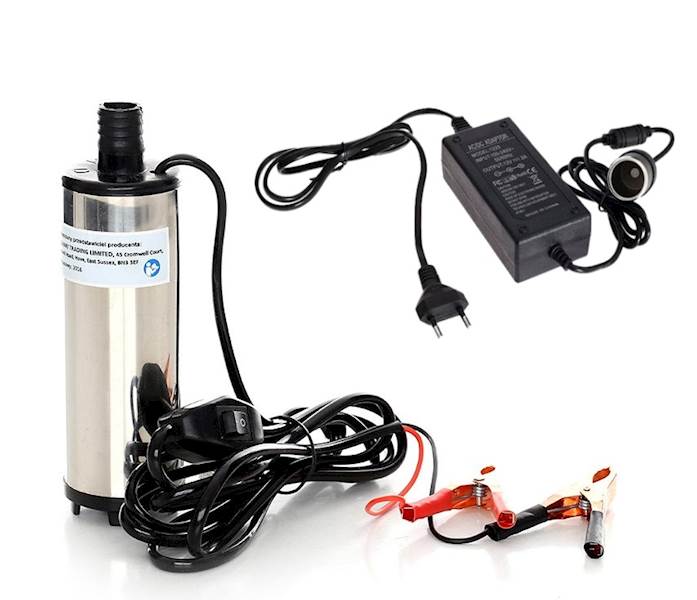 POMPA, POMPKA DO SPUSZCZANIA PALIWA ROPY OLEJU 12V 1,5A + ADAPTER 230V KD1172 KRAFT&DELE