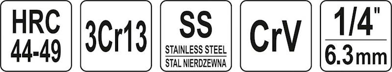 SKROBAK MALARSKI PROFILOWANY STAL NIERDZEWNA + BITY 1/4'' YT-52870 YATO