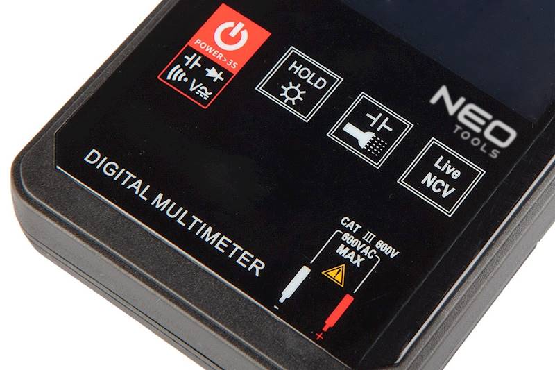 MIERNIK MULTIMETR CYFROWY TEST PRĄDU NAPIĘCIA LCD KOLOROWY 94-004 NEO TOOLS