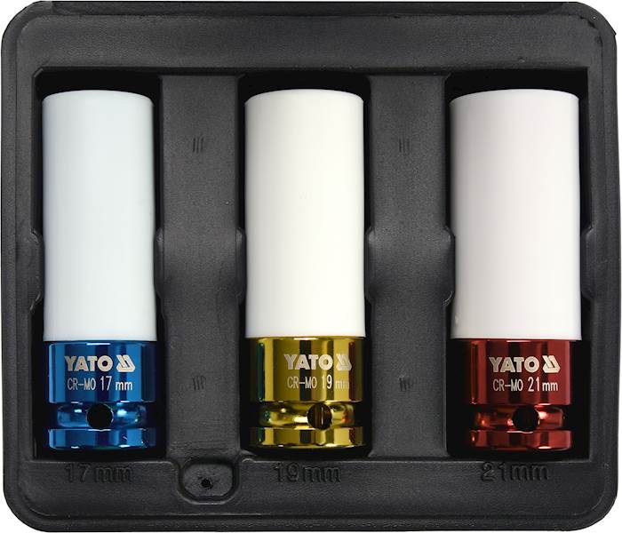 NASADKI UDAROWE DO FELG ALUMINIOWYCH 17-19-21MM 1/2" KPL. 3SZT. YATO YT-1056