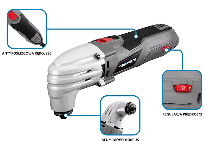 URZĄDZENIE WIELOFUNKCYJNE 250W 15000-21000 + OSPRZĘT, WALIZKA 59G023 GRAPHITE