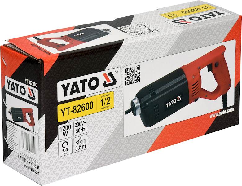WIBRATOR ZAGĘSZCZARKA  DO BETONU 1200W BUŁAWA 3M DŁ. YT-82600 YATO