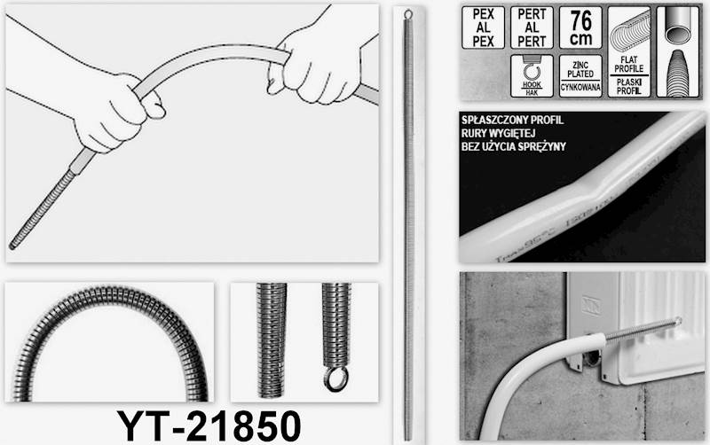SPRĘŻYNA WEWNĘTRZNA DO GIĘCIA RUR 16MM PEX-AL-PEX, PERT-AL-PERT YT-21850 YATO