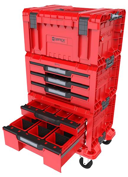 MOBILNA SZAFKA WARSZTATOWA QBRICK SYSTEM PRO 2.0 DRAWER TOOLBOX WORKSHOP SET 4 RED ULTRA HD
