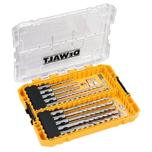 ZESTAW 10 SZT. WIERTEŁ WIDIOWYCH DO BETONU SDS PLUS, EXTREME DEWALT DT70753-QZ TOUGH CASE+