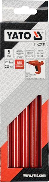 KLEJ DO PISTOLETU NA GORĄCO 5szt. 11x200mm CZERWONY YT-82434 YATO