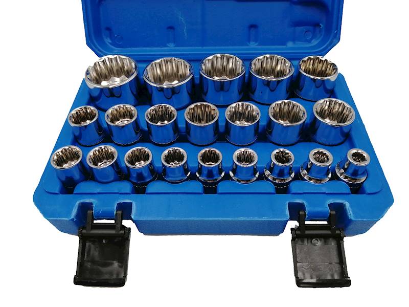 ZESTAW NASADEK 12-KĄTNYCH SPLINE 1/2" 8-32 19EL. KD10348 KRAFT&DELE