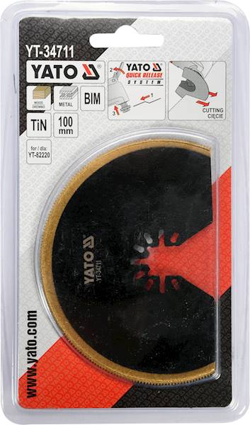 BRZESZCZOT SEGMENTOWY BIM-TIN 100MM YT-34711 DO RENOVATORA YT-82220 YATO QUICK RELEASE