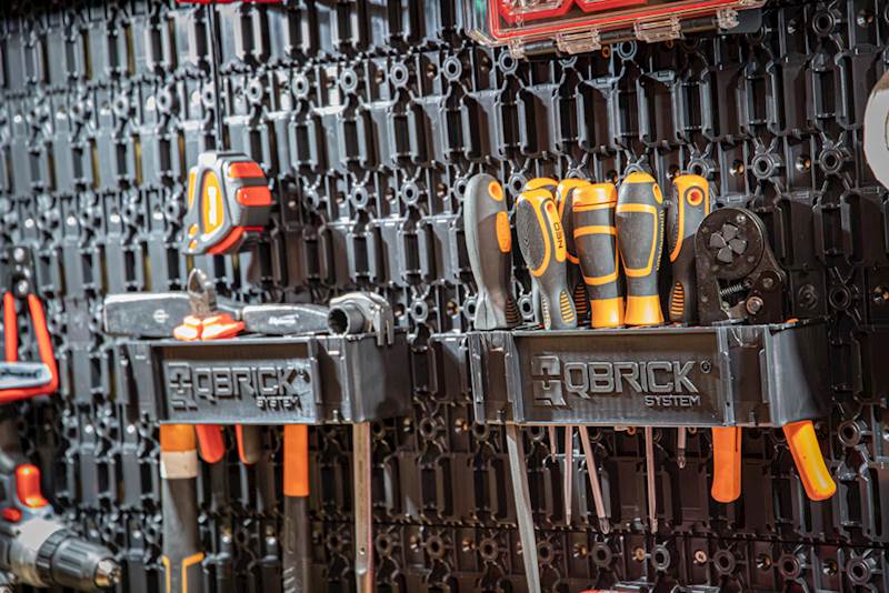 QBRICK SYSTEM CUSTOM PEGBOARD STARTER SET HAKI, WIESZAKI, NAWIJAK NA KABEL, KONEKTORY, ZŁĄCZA MĘSKIE, UCHWYT NA NARZĘDZIA