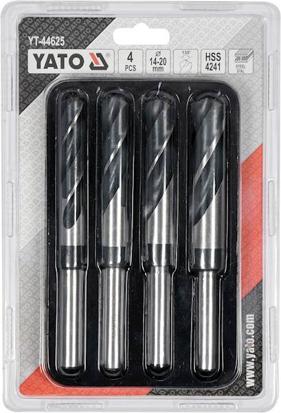 WIERTŁA DO METALU HSS 4241 4szt. 14-20MM ZESTAW YT-44625 YATO