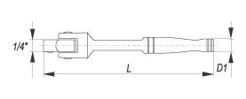 POKRĘTŁO UCHYLNE Z PRZEGUBEM 1/4" 140mm YT-1425 YATO