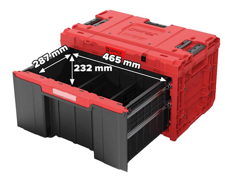 SKRZYNKA NARZĘDZIOWA Z 1 SZUFLADĄ QBRICK SYSTEM ONE DRAWER 1 TOOLBOX 2.0 RED