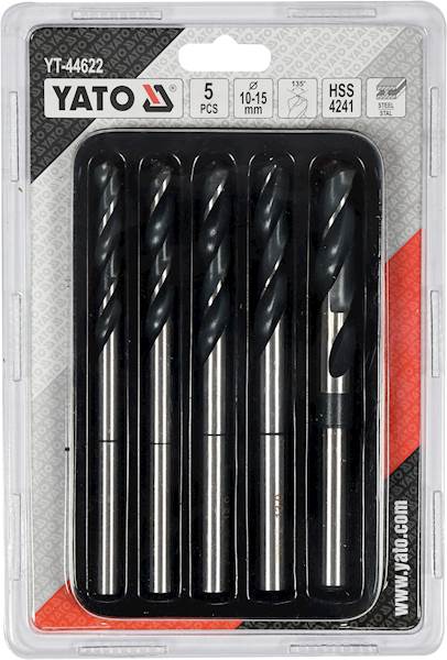 WIERTŁA DO METALU HSS 4241 5szt. 10-15MM ZESTAW YT-44622 YATO