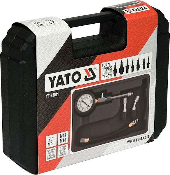 MIERNIK TESTER POZIOMU KOMPRESJI BENZYNA Z ZAPŁONEM ISKROWYM 0-20 BAR YT-73011 YATO