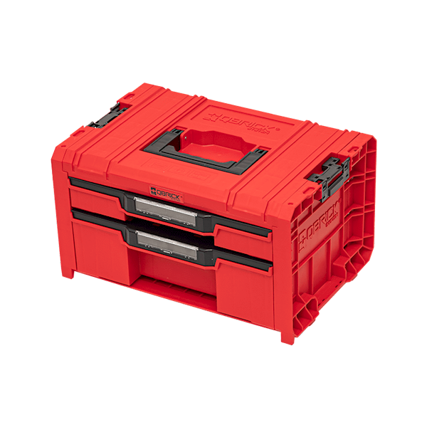 SKRZYNKA NARZĘDZIOWA Z 2 SZUFLADAMI QBRICK SYSTEM PRO DRAWER 2 TOOLBOX EXPERT RED ULTRA HD