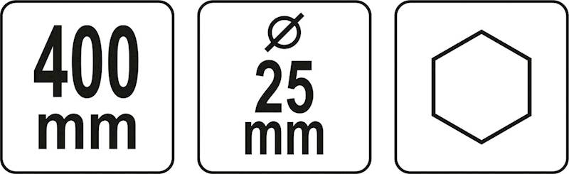 POBIJAK, WBIJAK, DŁUTO, MŁOT DO UZIOMÓW I GWOŹDZI HEX 25MM YT-47197 YATO