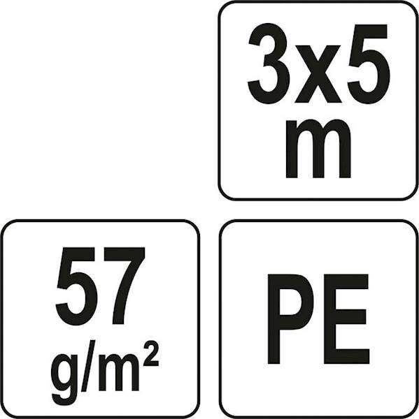 PLANDEKA 3X5M 57g/m2 ZIELONA 85132 FLO