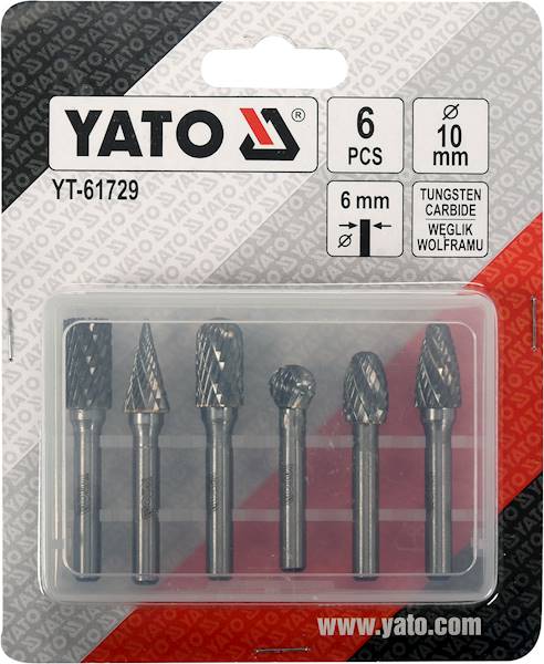 FREZY TRZPIENIOWE DO METALU PILNIKI ZESTAW 6SZT. YT-61729 YATO