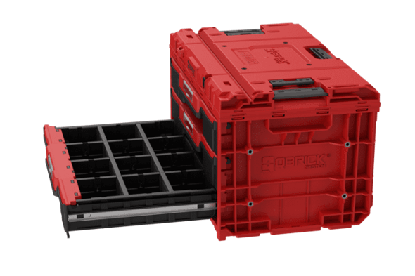 SKRZYNKA NARZĘDZIOWA Z 2 SZUFLADAMI QBRICK SYSTEM ONE DRAWER 3 TOOLBOX 2.0 RED ULTRA HD CUSTOM