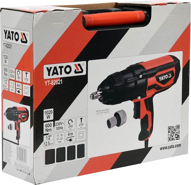ELEKTRYCZNY KLUCZ UDAROWY 1/2" 1020W/600Nm YT-82021 YATO