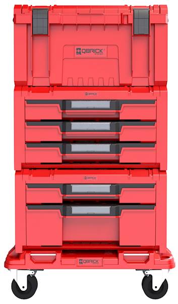 MOBILNA SZAFKA WARSZTATOWA QBRICK SYSTEM PRO 2.0 DRAWER TOOLBOX WORKSHOP SET 4 RED ULTRA HD