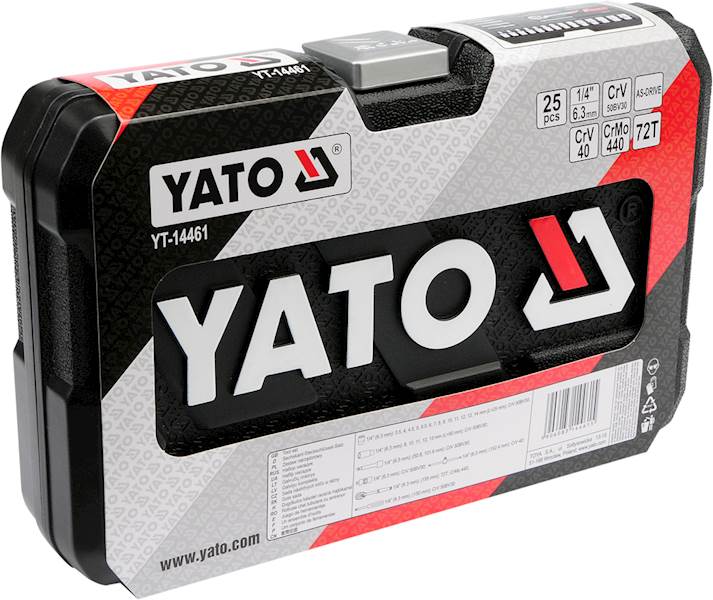 ZESTAW KLUCZY NASADOWYCH 1/4" 25 CZĘŚCI XS YATO YT-14461