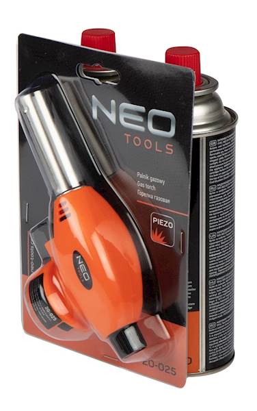 PALNIK GAZOWY Z PIEZO 20-040 + 2SZT. KARTUSZ NABÓJ GAZOWY NEO TOOLS