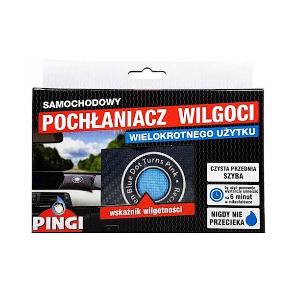 POCHŁANIACZ OSUSZACZ WILGOCI DO SAMOCHODU PINGI WIELOKROTNEGO UŻYTKU