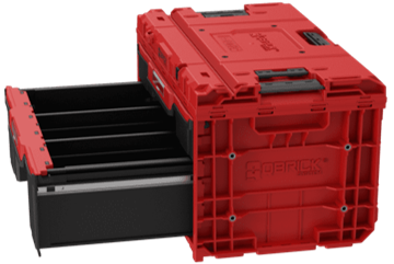 SKRZYNKA NARZĘDZIOWA Z 2 SZUFLADAMI QBRICK SYSTEM ONE DRAWER 2 PLUS TOOLBOX 2.0 RED ULTRA HD CUSTOM