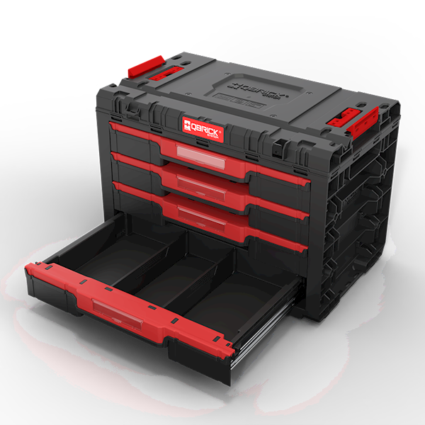MODUŁOWA SKRZYNIA NARZĘDZIOWA Z 4 SZUFLADAMI QBRICK SYSTEM PRIME DRAWER 4 TOOLBOX BASIC