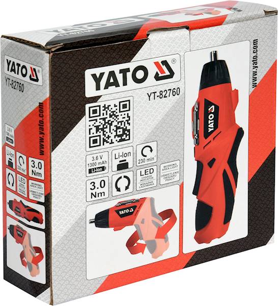 WKRĘTARKA MINI AKUMULATOROWA PROSTA ŁAMANA 3,6V 1,3Ah YT-82760 YATO