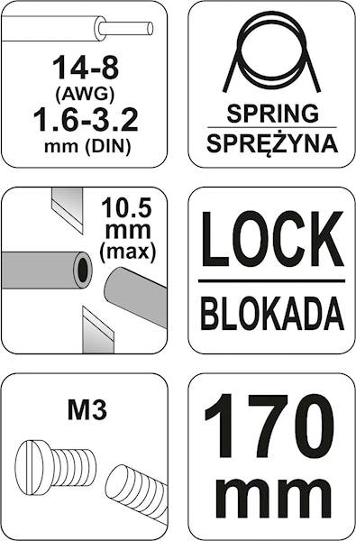 SZCZYPCE DO CIĘCIA PRZEWODÓW I ŚCIĄGANIA IZOLACJI YT-19691 YATO