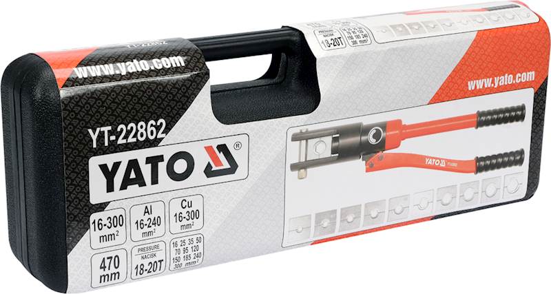 PRASKA HYDRAULICZNA, RĘCZNA DO ZACISKANIA KOŃCÓWEK 16-300MM²  YT-22862 YATO