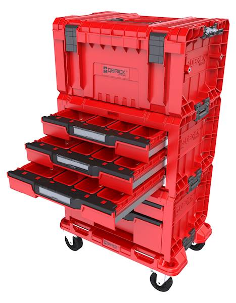 MOBILNA SZAFKA WARSZTATOWA QBRICK SYSTEM PRO 2.0 DRAWER TOOLBOX WORKSHOP SET 4 RED ULTRA HD