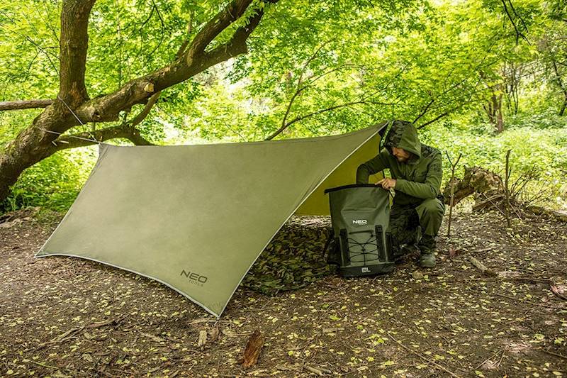 TARP, PŁACHTA, PLANDEKA BIWAKOWA, SURVIVALOWA 360 X 290 CM 210T. 63-130, NEO