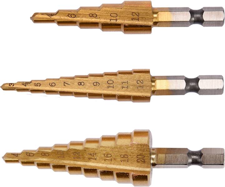 ZESTAW WIERTEŁ STOPNIOWYCH DO METALU 3-20MM YT-44731 YATO