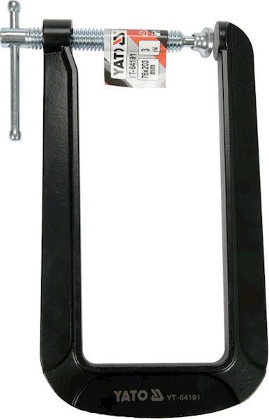 ŚCISK ŚRUBOWY STOLARSKI TYP C GŁĘBOKI 76x203MM ŻELIWNY YT-64191 YATO