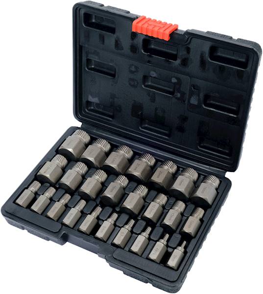 ZESTAW 25 WYKRĘTAKÓW DO USZKODZONYCH BOLCÓW, ŚRUB WEWNĘTRZNYCH HEX, TORX, SPLINE YT-06034 YATO