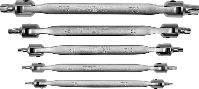 ZESTAW KLUCZY TORX Z PRZEGUBEM T15-T60 5SZT. YT-05320 YATO
